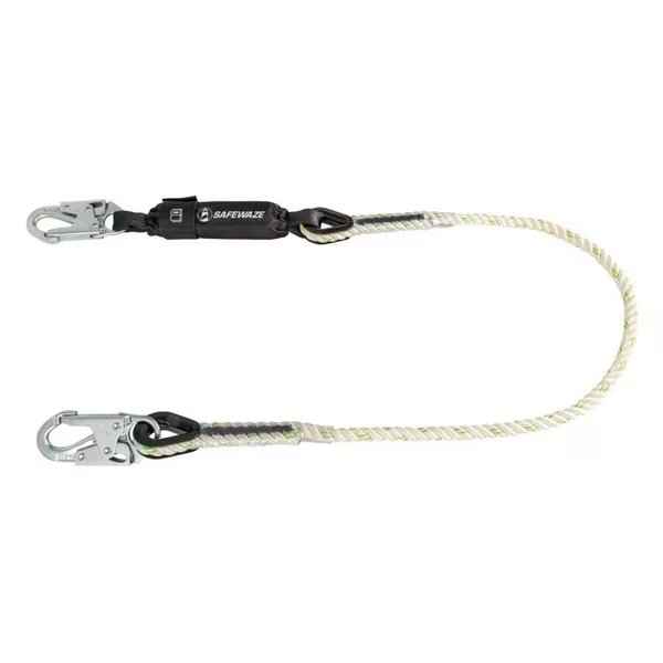 PRO 6' Rope Energy Absorbing Lanyard: Snap Hooks, SAFEWAZE, Mfr# FS33215